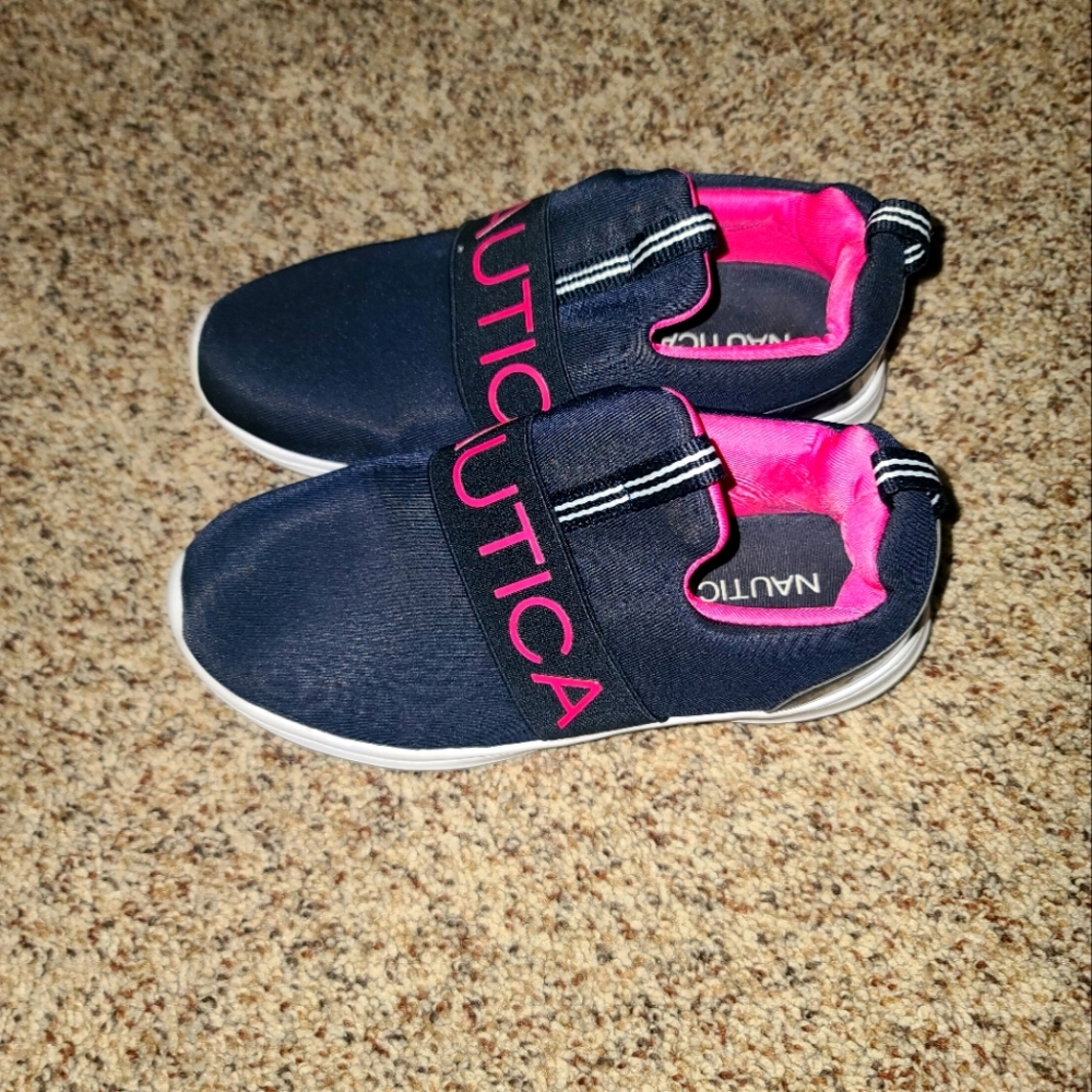 Nautica Kids Girls Youth Athletic Fashion Sneaker Running Shoe -Slip On-